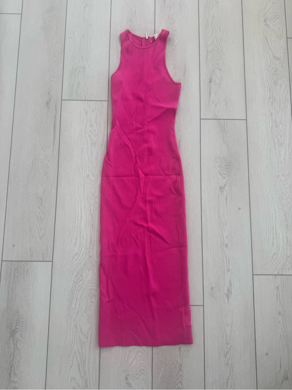 Michael Kors Hot Pink Ribbed Midi Dress